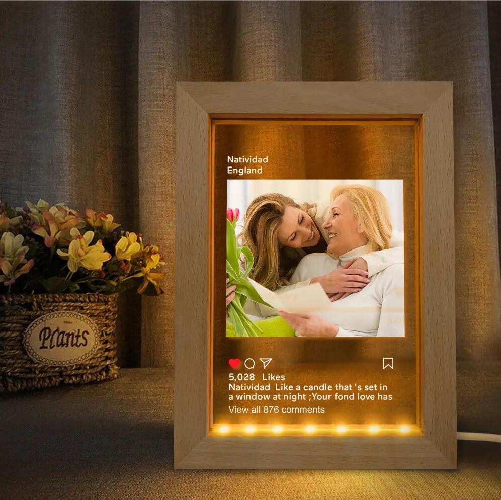 Custom Instagram LED Night Lamp Picture Frame with Photo and Text